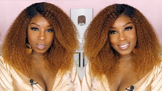This Ombre Lace Front Wig Is Everything  No Work Needed Coily/Curly Swiss Lace Wig | Hergivenhair