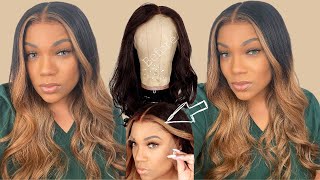 Easy Honey Blonde Ombre Tutorial | Invisible Swiss Lace Frontal Wig | Perfect Summer Hair | Lush Wig