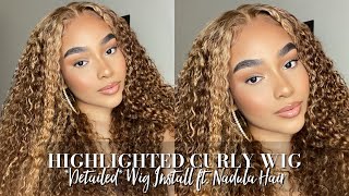 The *Best* Highlight Brown Curly Lace Front Wig!  |  Ombre Wig Human Hair Ft Nadula Hair
