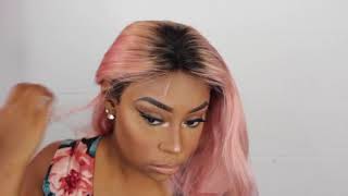 Kim K Pink Ombre Lace Front Wig Review | Wigonly.Com