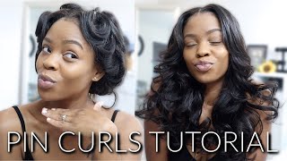 Pin Curls On Braidless Sew-In || Bedtime Routine For Morning Glam