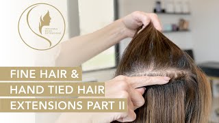 How To Install Hand Tied Hair Extensions On Fine Hair Part 2