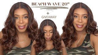 Sensationnel Human Hair Blend Butta Hd Lace Front Wig - Beach Wave 20 +Giveaway --/Wigtypes.Com