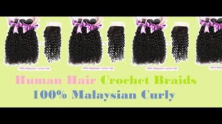 Malaysian Curly Human Hair Crochet Braids From Weft Diy Rubber Band Method