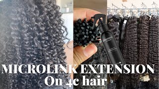 Mircolinks Extensions On 4C Hair | Natural Hair Extensions| Install