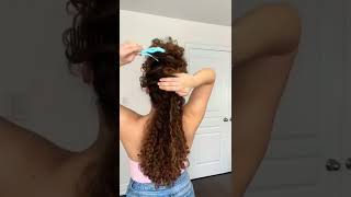 Elongated Ponytail Curly Hairstyle Idea✨ #Shorts #Viral #Hair #Hairtutorial #Hairstyle #Curlyhair