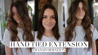 Hand Tied Extensions Transformation || Hair Tutorial