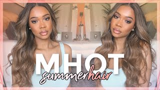 Affordable Clip In Extensions Are Back?! Summer Balayage Hair Tutorial | Mhot Hair Review