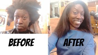 I Straightened My 4B 4C Natural Hair Uk Salon Male Hair Stylist @Lenby_Destiny4Ever