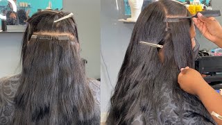 How To Tape In Extension Install On Natural Hair