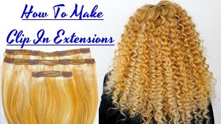 How To Make Clip In Extensions Sew On Indian Remy Hair Weft Track To Wig Clips Tutorial