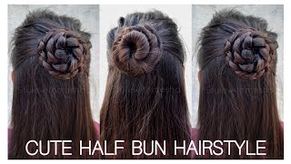 3 Cute Hairstyle For Girls | Summer Hairstyle 2022 | 1 Min Hairstyle | Everyday Hairstyle | Half Bun