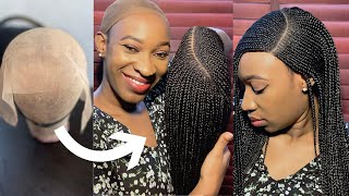How To Do A Realistic C-Curve Ghana Weaving Braided Wig // No Closure Needed