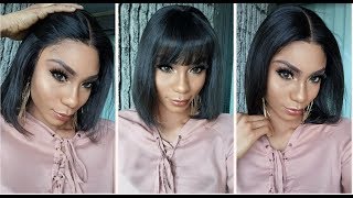 1 Wig 3 Looks! How To: Fake Bangs On Lace Wig Ft. Hairvivi"