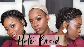 Halo Braid On My Lace Wig| Holiday Hair  Look!| How I Install My Lace Wig