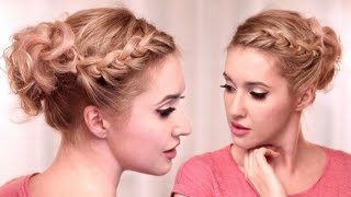 Curly Updo Hairstyle Tutorial ❤ Knotted Braid For Medium Long Hair