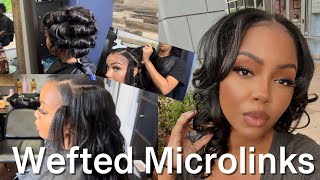 Curls Queen Hair Wefted Microlinks Install!!|Easy And Beginner Friendly Install!|Meshia Lattimore
