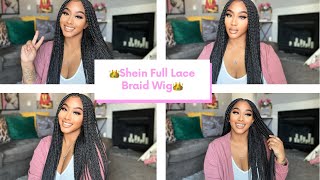 Omg!!!! Shein Full Lace Box Braid Lace Wig| Thetamedone69