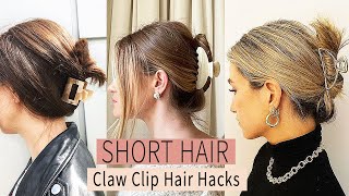How To: Cute Claw Clip Hairstyles For Short Hair | How To Claw Clip Hair