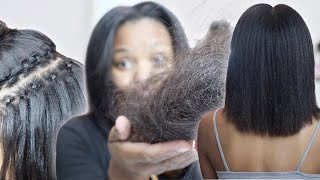 1 Month Old Braidless Sew-In Removal *Nightmare*