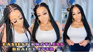 Easiest Knotless Box Braids I Ever Did On Myself Quick & Easy Hairstyle