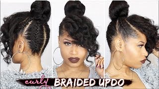 French Braided Curly Updo ➟ Natural Hair Tutorial