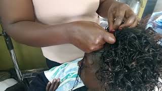 Curly Weave Sewing#Africanhairstyles #Beginners #African