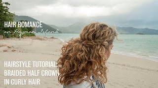 2 Min Hairstyle  - Half Crown Braid Harstyle Tutorial In Curly Hair