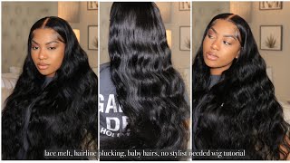 No Stylist Needed! Most Natural Brazilian Body Wave, Easy Lace Frontal Install Ft.Wiggins Hair