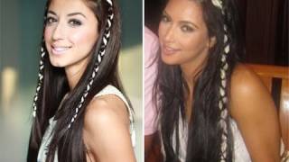 Kim Kardashian Inspired Boho-Chic Ribbon Braids