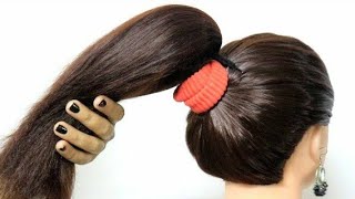 Super Trendy Wedding Updo For Long Hair|Hairstyles For Girls Easy And Simple|Bun Hairstyle