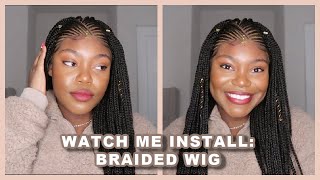 Braided Wig Install| Watch Me Install This Side Part Cornrowed Braided Wig Ft. Wequeen Hair