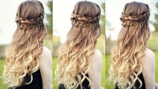 Beautiful Half Down Half Up Braided Hairstyle With Curls| Half Down Hairstyles | Braidsandstyles12