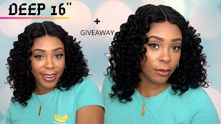 Janet Collection 100% Virgin Remy Human Hair Deep Part Lace Wig - Deep 16 +Giveaway --/Wigtypes.Com