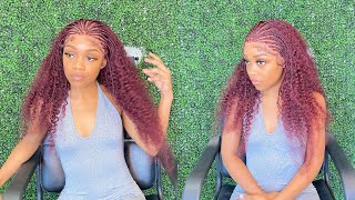 Front Tribal Braids On Lace Front Wig  |Melted Hd Lace Curly Wig Install | Vshow Hair