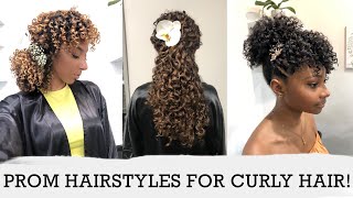 Cute Prom Hairstyles For Curly Hair! 3 Curl Types, 3 Lengths, 6 Styles! | Biancareneetoday