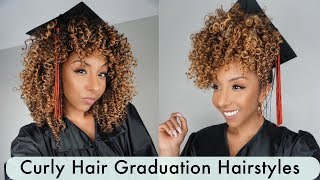 Curly Graduation Cap Hairstyles! Easy Hack! | Biancareneetoday