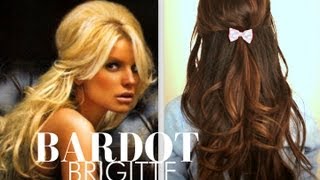 ★ Cute Brigitte Bardot Hair Tutorial | Everyday Half-Up Half-Down Hairstyles For Medium Long Hair