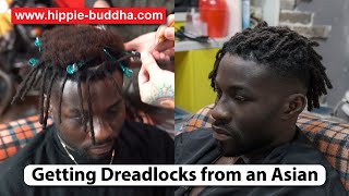  Black People Getting A Hairstyle ( Dreadlocks ) From An Asian Barber  Hair Stylist Transformation