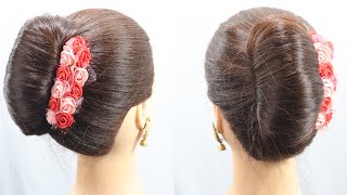 Very Beautiful French Bun Hairstyle Without Pin | Banana Clutcher Hairstyle | French Twist Hairstyle