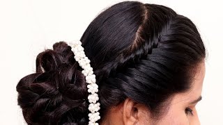 Stylish Bridal Bun Hairstyle For Long Hair Brides | Traditional Bun Hairstyle | Easy Juda Hairstyle