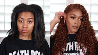 From Black To Ginger Wig Install | Hair Transformation | Beauty Forever Hair