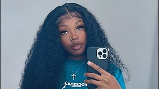 Step-By-Step How To Install A Bomb Curly Lace Frontal Wig Ft. West Kiss Hair