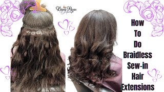  How To: Braidless Hair Sew-In Extensions (Step By Step Tutorial) | Natural Hair Extensions
