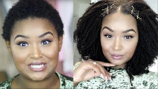 How To Slay Clip In Hair Extensions On Very Short 4C Natural Hair | Yunnierose