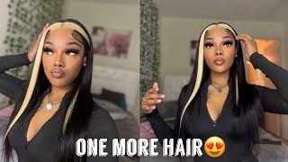 Skunk Stripe Bussdown Middle Part Wig Install | One More Hair
