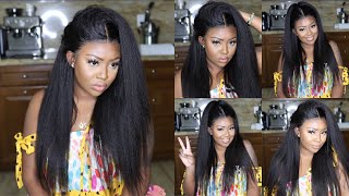 Popular Kinky Straight Indian Remy Hair Glueless Lace Front Wig | Feat. Rpghair