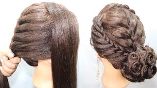 Beautiful Low Messy Bun Hairstyle For Gown | Quick Hairstyle | Wedding Hairstyle | Hair Style Girl