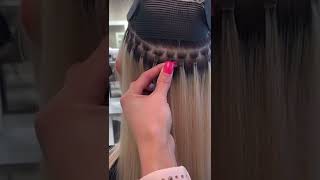 Installation Of Sewing Weft Hair Extensions  #Shorts