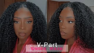 *Must Have* Unice Beginner Friendly V Part Kinky Curly Wig | Leave Out Optional | Jayla Sweet